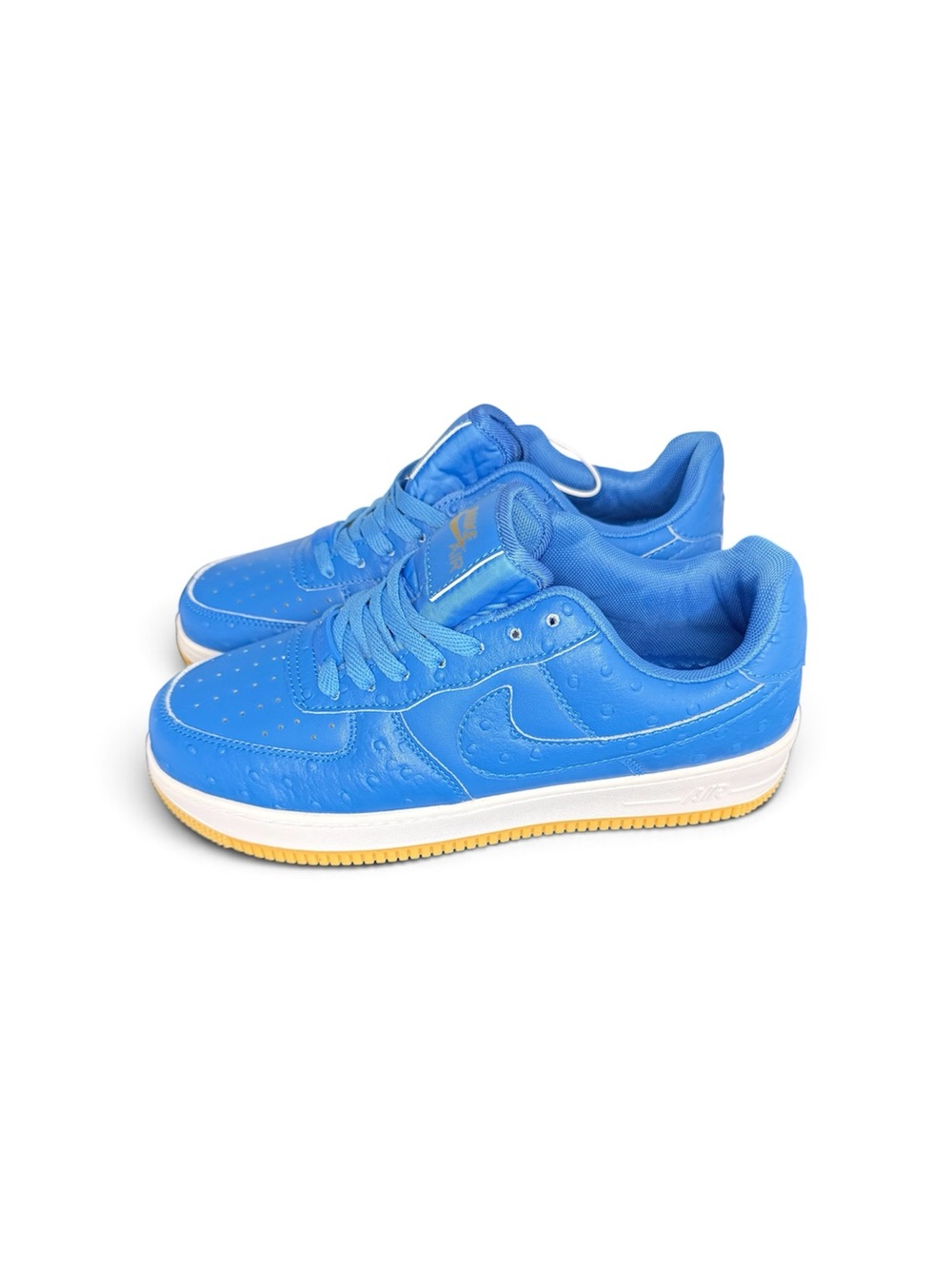 Nike Air Force 1 Low Men’s Sneakers Blue White Yellow Gum Sole Size 9
